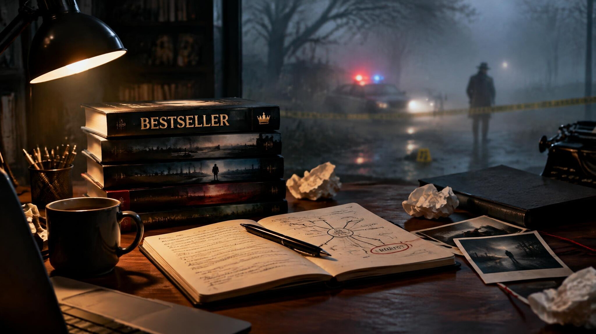 mystery writer desk