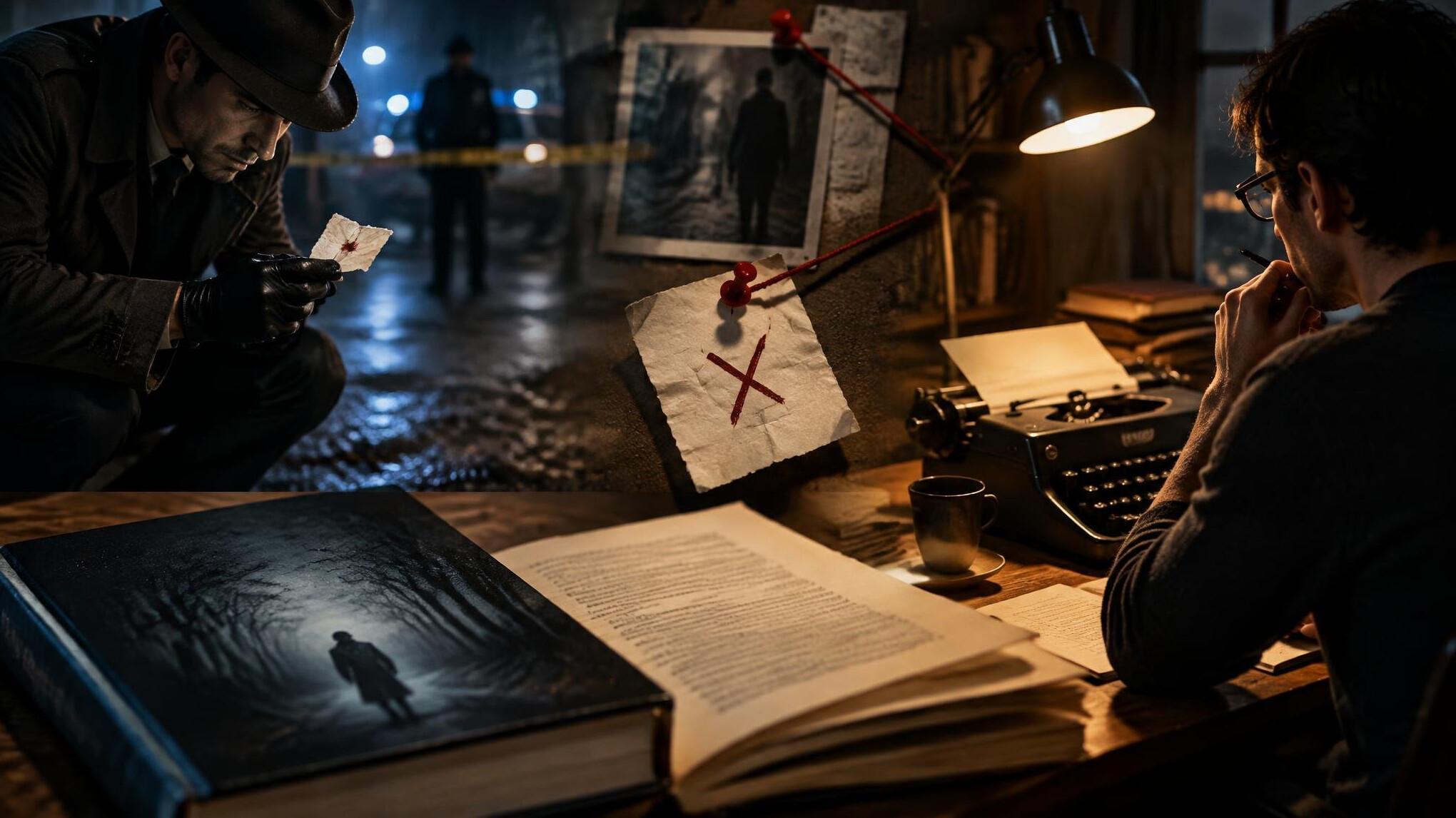 detective investigating clue